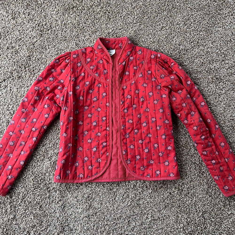 Vintage You Babes Quilted Floral Gingham Jacket